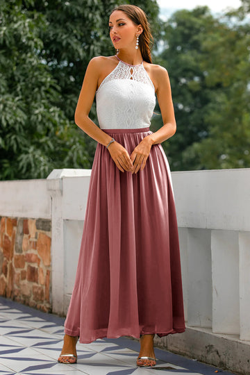 Vestido largo con espalda abierta Azul Marino Oscuro